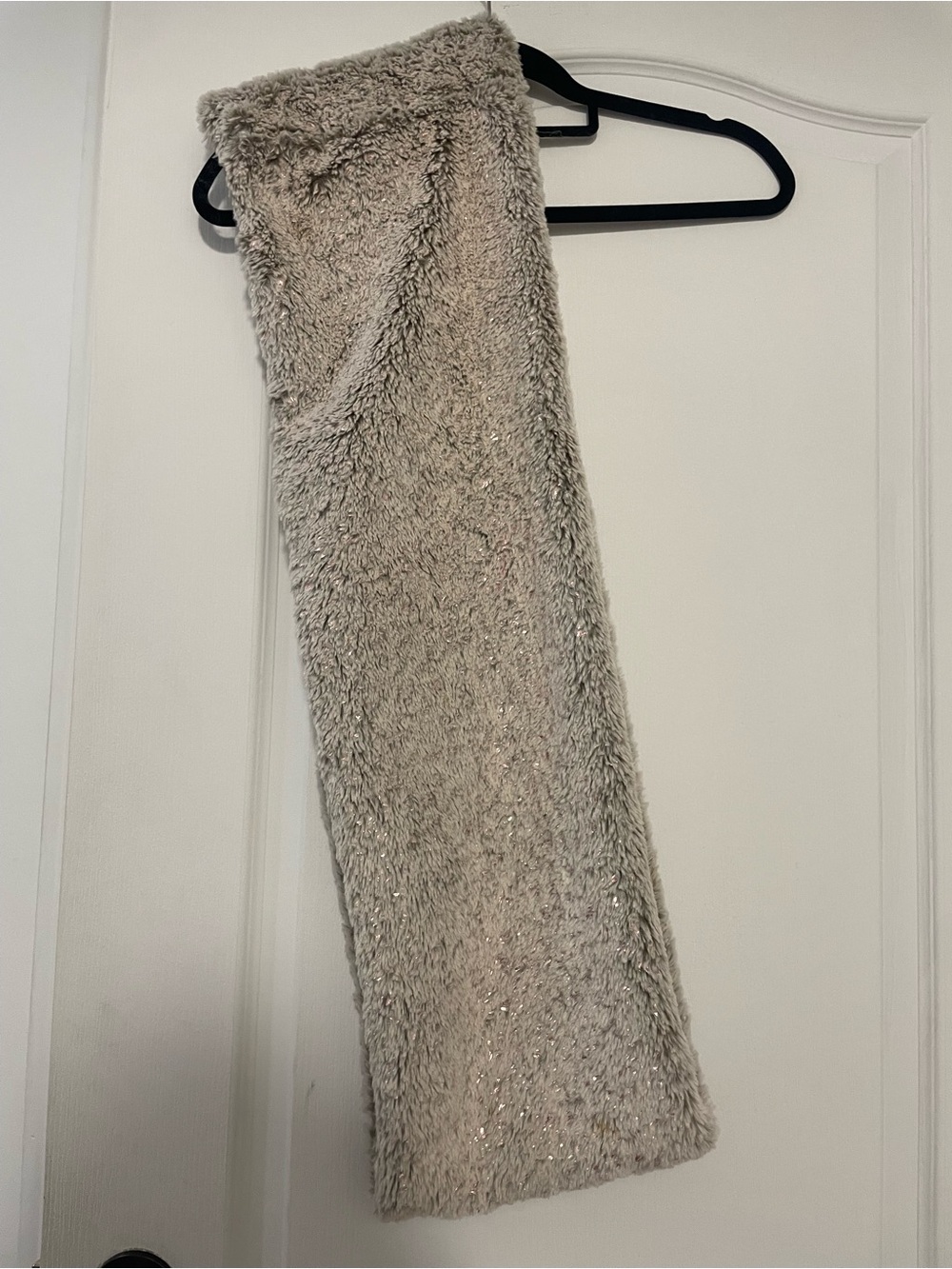 Madison Sparkle Faux-Fur Taupe Maxi Scarf